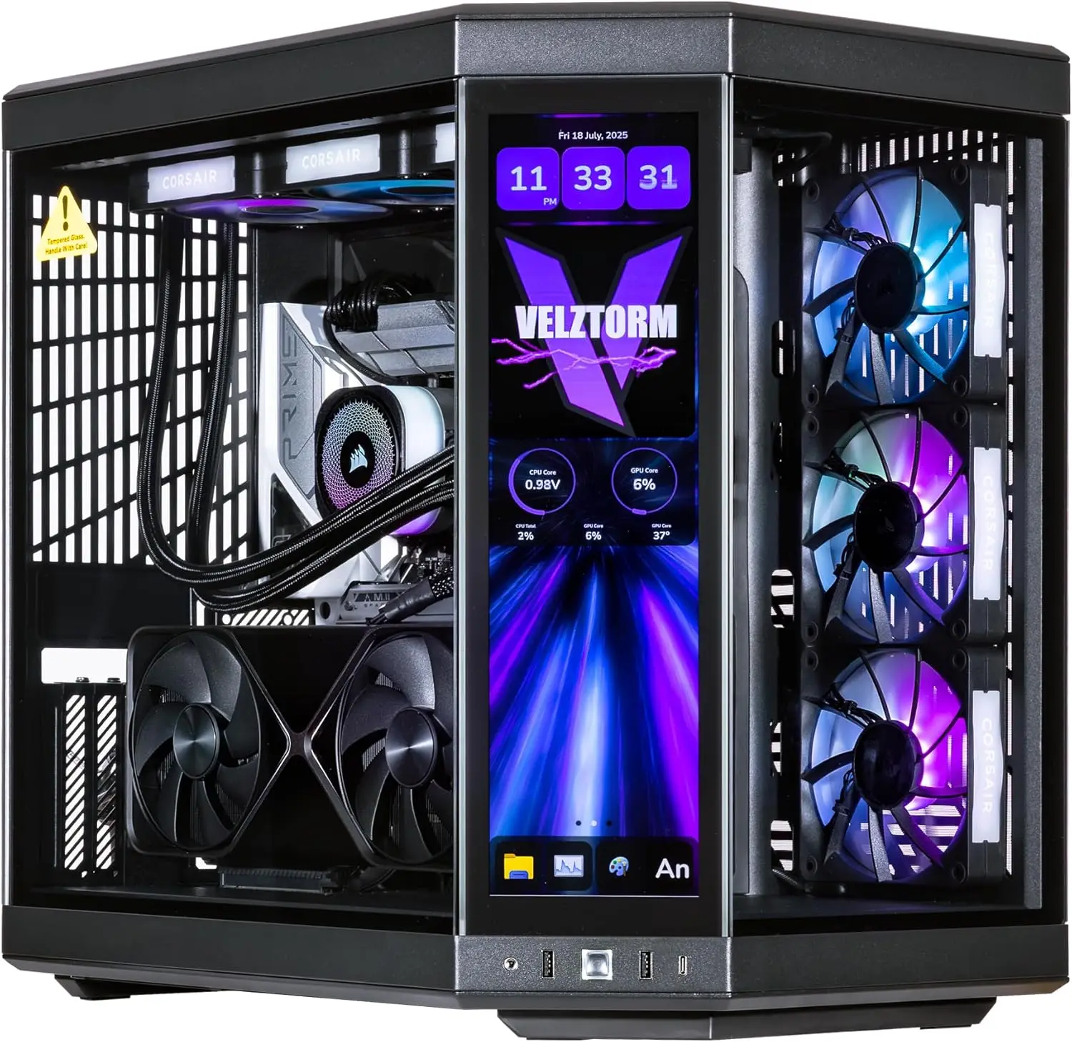 Rtx 5080 16Gb - Velztorm LCD Black Praetix, op maat