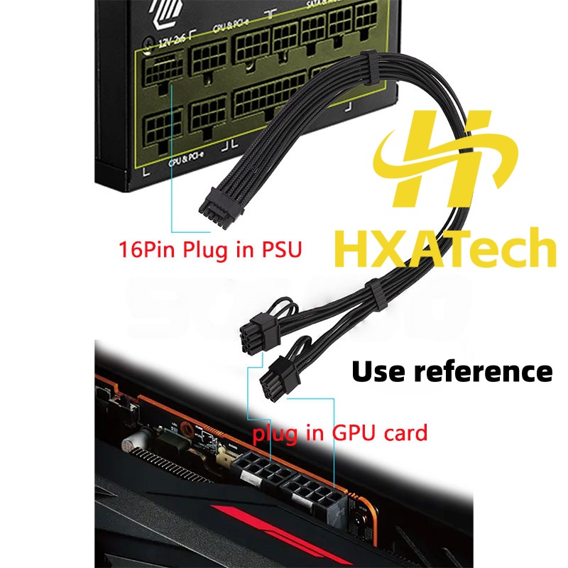HXATech-Colorful 12VHPWR naar  - Dual 8Pin To 16Pin 12Vhpwr Cable recensie en prijs